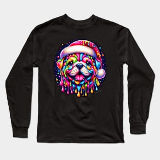 Colorful melting Xmas Dog #2 Long Sleeve T-Shirt